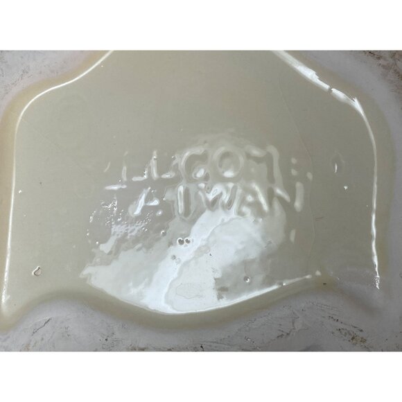 Welcome Cookie Jar Ceramic White Teddy Bear Blue Sweater Cookie Taiwan VTG - Picture 13 of 13